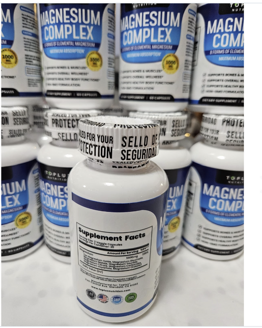 Magnesium Complex - frasco con Supplement Facts